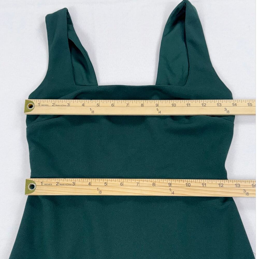 Lulus Moment Maker Square Neck Trumpet Midi Dress Women's Small Green - Picture 13 of 16